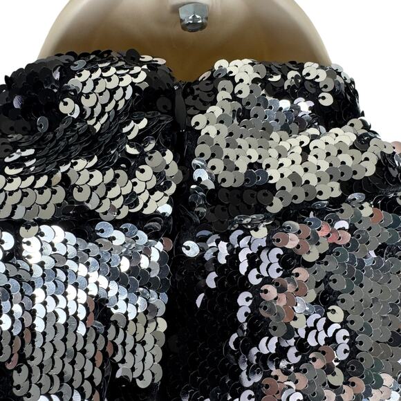 New Isabel Marant Marnela Sequins Cotton Cut Out Dress Silver Size FR36/US4 - Picture 10 of 14